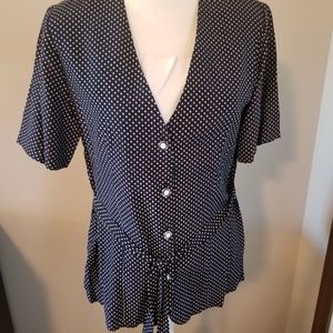 Cristin Stevens Vintage Size 10 Polka Dot Blouse